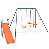 VidaXL swings set with slide and 3 seats orange