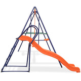 VidaXL swings set with slide and 3 seats orange