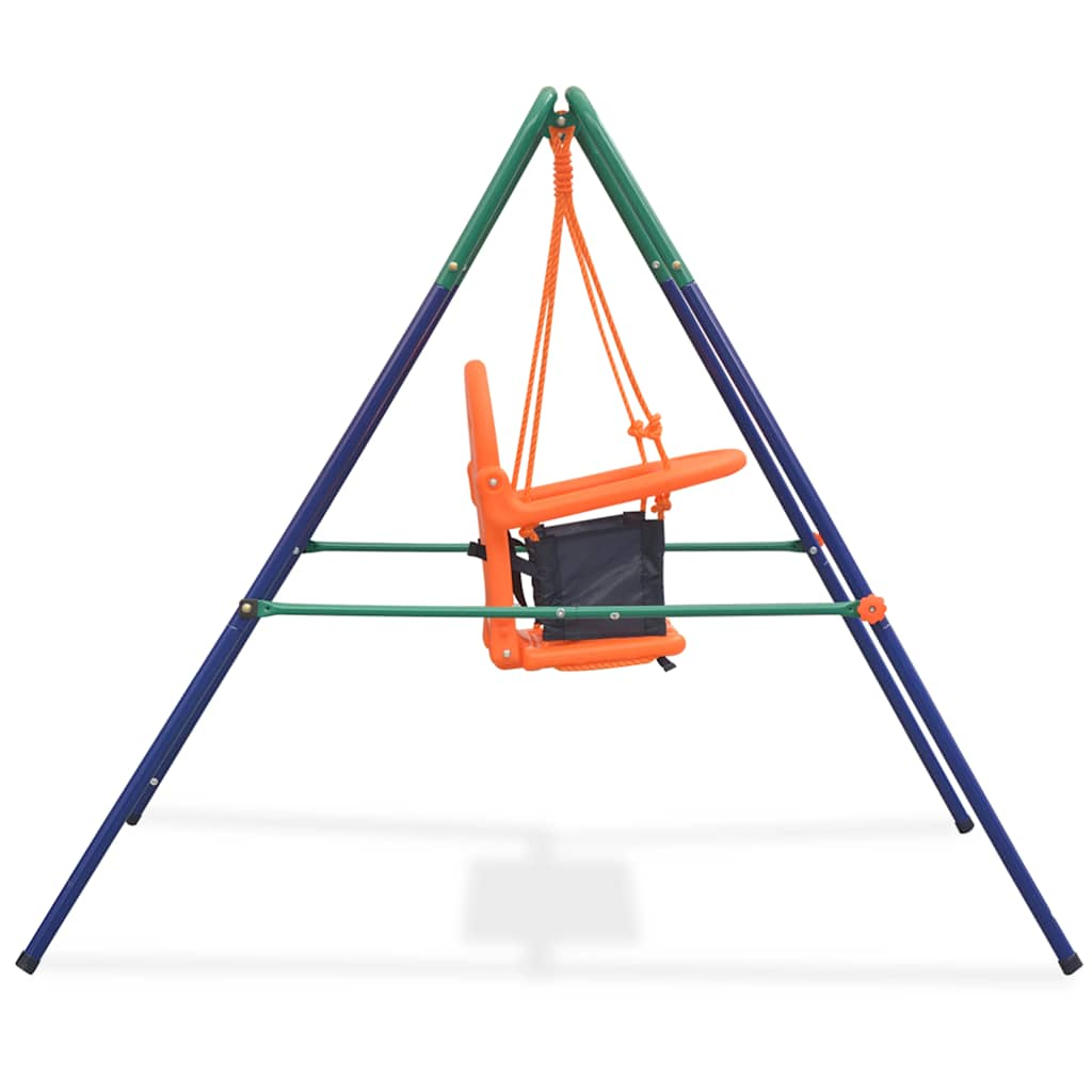 Vidaxl toddler swing set with safety harness orange