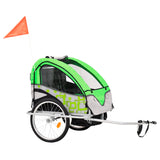 Vidaxl-Fahrradanhänger und Kinderwagen 2-in-1 grün und grau