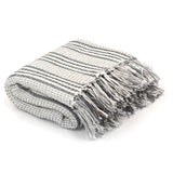 Vidaxl Plaid stripes 220x250 cm cotton gray and white