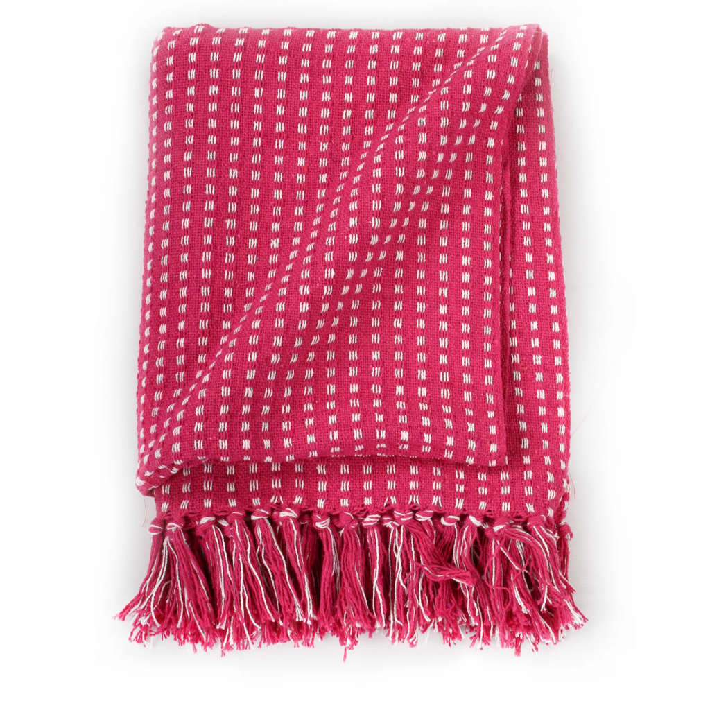 Vidaxl Plaid -firkanter 125x150 cm bomullrosa