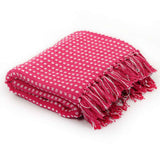 Vidaxl plaid squares 160x210 cm cotton pink