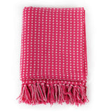 Vidaxl plaid squares 160x210 cm cotton pink