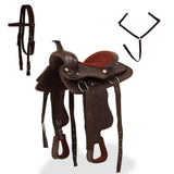 Vidaxl Western Saddle, Bridle a Bright Blast 12 Real Leather Brown