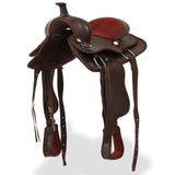 Vidaxl Western Saddle, Bridle a Bright Blast 12 Real Leather Brown