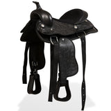 Vidaxl Western Saddle, Bridle and Bright Blast 12 Prawdziwa skórzana czarna