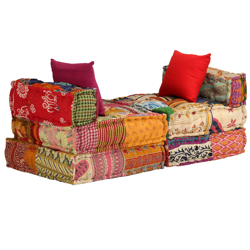 Vidaxl Pouf Three -Seater Modular stof patchwork