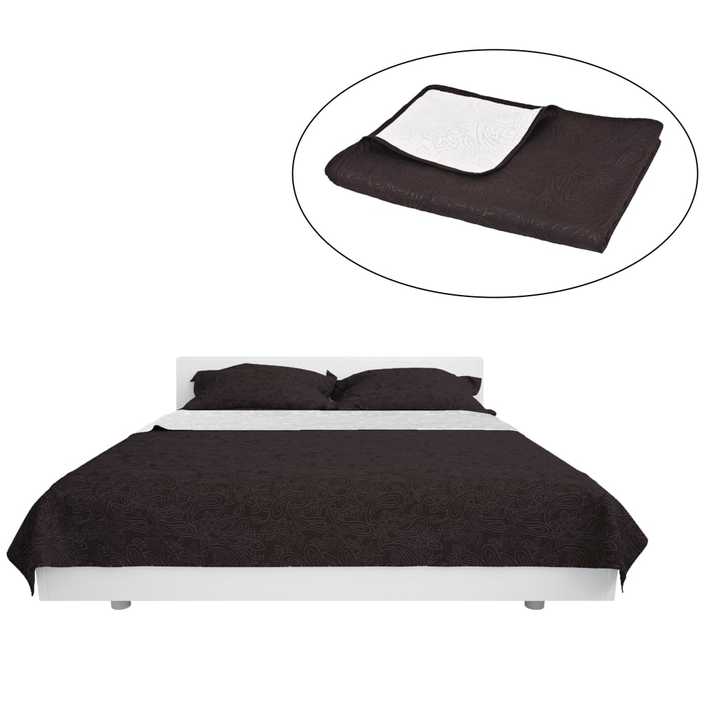 Vidaxl Bedsprey dvojnásobný krém na přikrývku 170x210 cm a hnědý