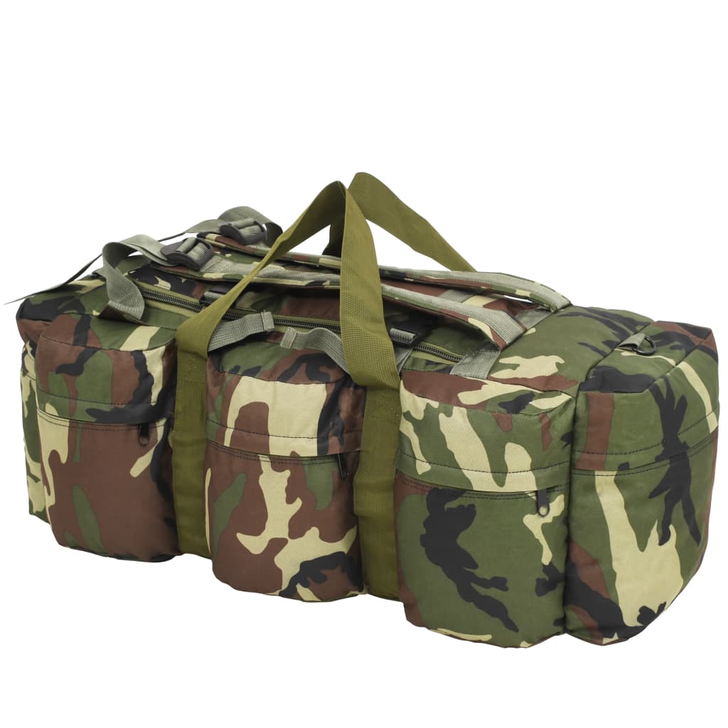 Vidaxl Plunjezak 3-en-1 Style de l'armée 90 L Camouflage