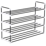 Vidaxl Shoe Rack med 4 hylder af metal og plastik sort