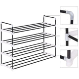 Vidaxl Shoe Rack med 4 hylder af metal og plastik sort