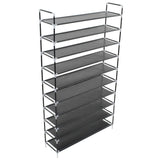 VidaXL shoe rack with 10 shelves of metal and uncovered fabric black