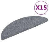 Vidaxl stair mats self -adhesive 56x17x3 cm needle felt light gray 15 sts