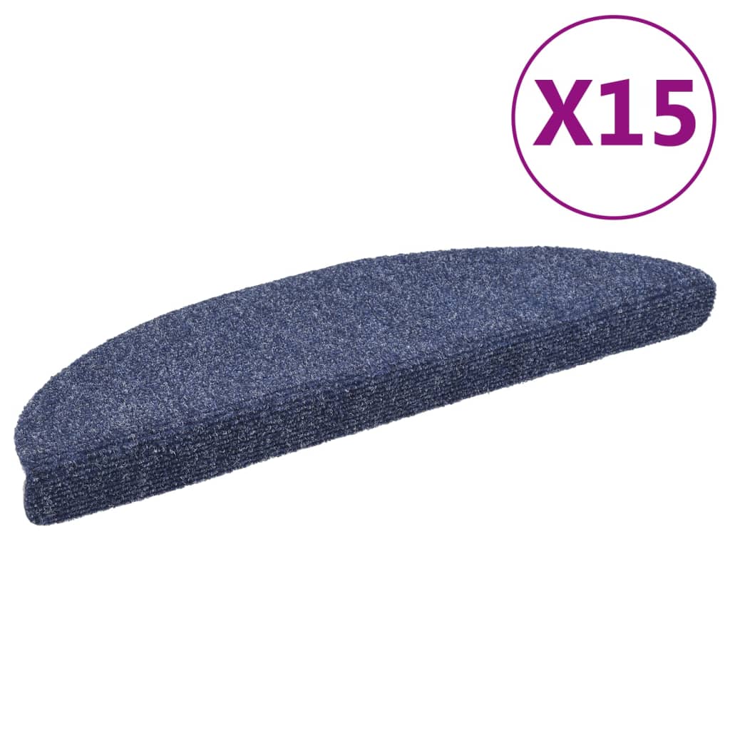 Vidaxl Treppenmatte Selbstadhäsiv 56x17x3 cm Nadel Blau 15 PCs