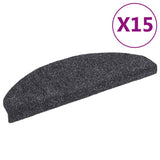 Vidaxl Treppenmatten Selbstadhäsiv 65x21x4 cm Nadel dunkelgrau 15 STs