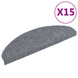 Vidaxl Treppenmatten Selbstadhäsiv 65x21x4 cm Nadel hellgrau 15 STs