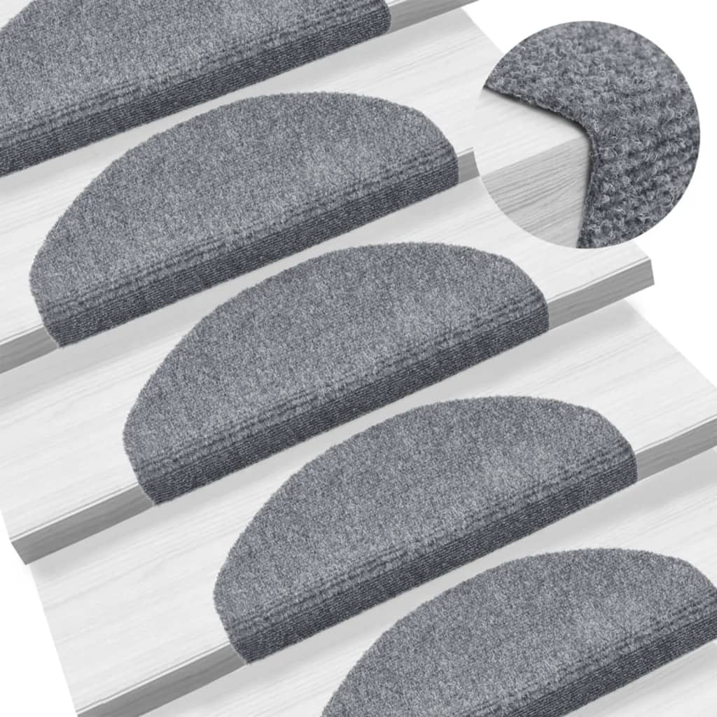 Vidaxl Stair Mats auto-adhésif 65x21x4 cm aiguille en feutre gris clair 15 m