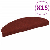 Vidaxl Treppenmatten Selbstadhäsiv 65x21x4 cm Nadel rot 15 STs