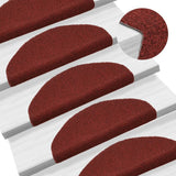 Vidaxl stair mats self -adhesive 65x21x4 cm Needle felt red 15 sts