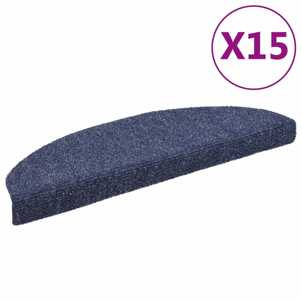 Vidaxl Treppenmatte Selbstklebend 65x21x4 cm Nadel Blau 15-Stück