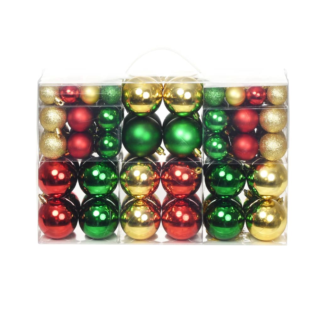 Vidaxl Christmas Balls 100 St Red Golden Green