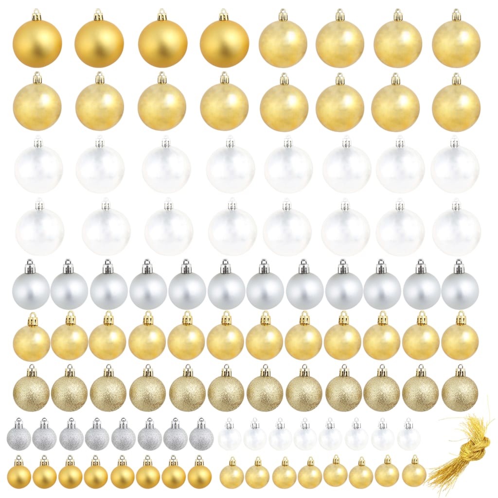 Vidaxl Christmas Balls 100 St Silver -cored Gold Colored