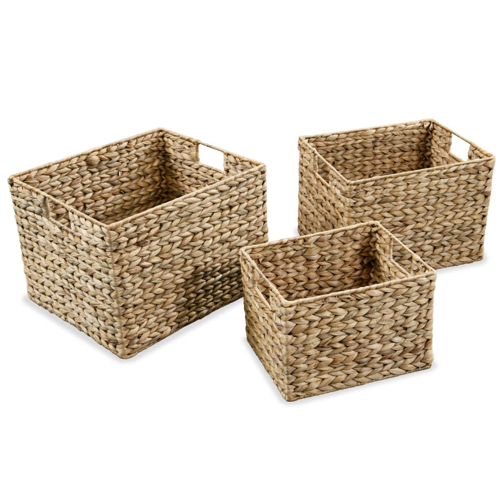 Vidaxl Storage Basket Set Waterhyacint 3-Stück