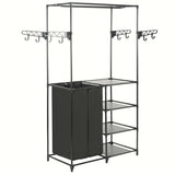 Rack de vêtements Vidaxl 87x44x158 cm en acier et tissu découvert noir