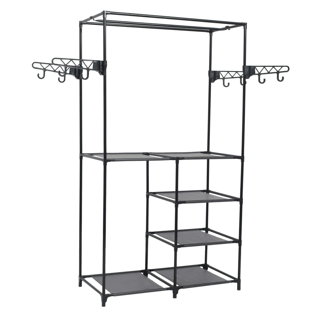 Rack de vêtements Vidaxl 87x44x158 cm en acier et tissu non tissé noir