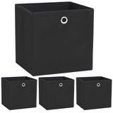 Cajas de almacenamiento de Vidaxl 4 PCS 32X32X32 CM Fabric no tejida Negro