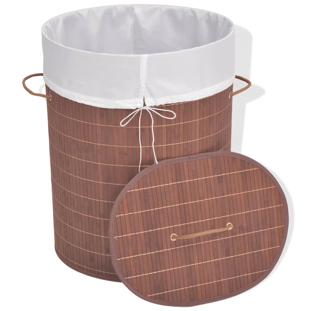 Vidaxl laundry basket oval bamboo brown