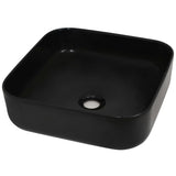 VidaXL Washbasin Square 38x38x13.5 cm Ceramic Black