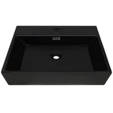 Vidaxl Washbasin z otworem z kranu 60.5x42.5x14.5 cm ceramiczna czerń