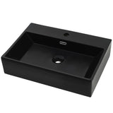 Vidaxl Washbasin s otvorem klepnutím 76x42.5x14,5 cm keramická černá