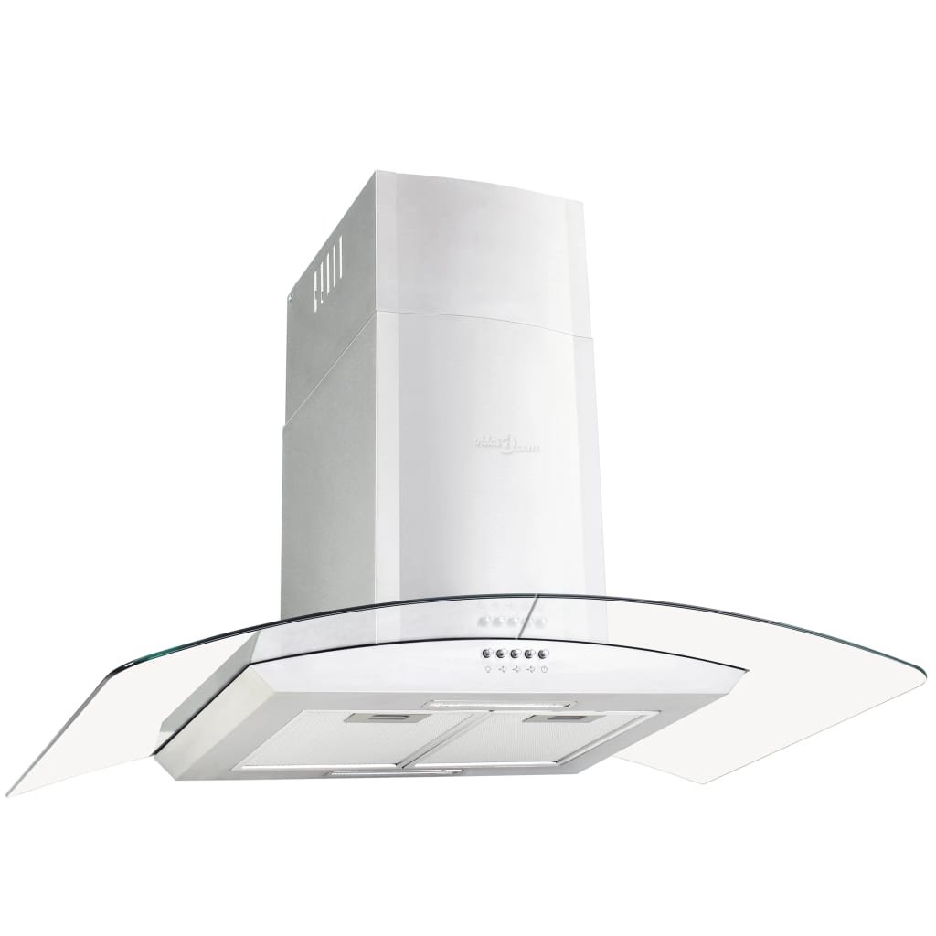 Vidaxl Wall extractor hood 756 m³ U LED 90 cm Stainless steel