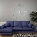 Vidaxl 3D Reloj de pared 100 cm XXL Modern Silver Colored