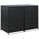 Vidaxl Containerspeicher Doppel 148x80x111 cm Poly Rattan Schwarz