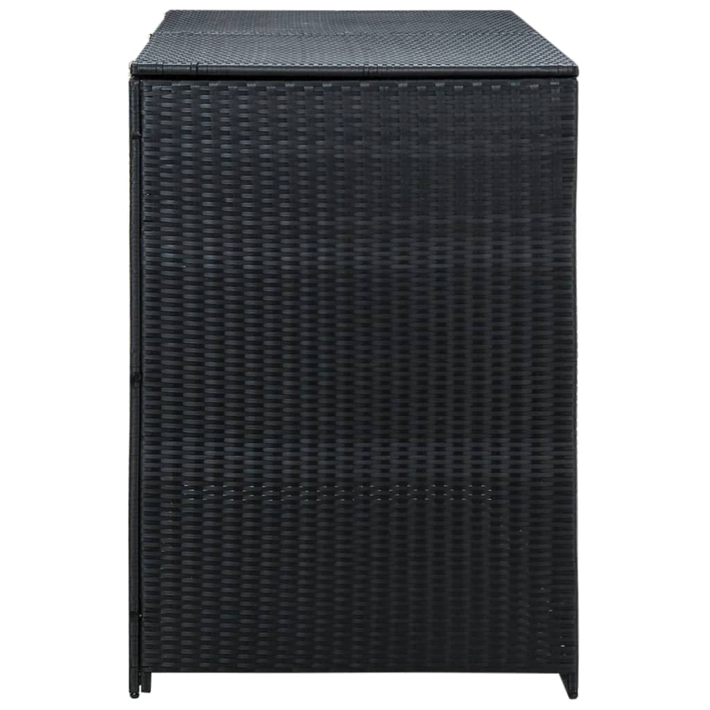 VidaXL Containerberging dubbel 148x80x111 cm poly rattan zwart