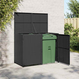 Vidaxl Containerspeicher Doppel 148x80x111 cm Poly Rattan Schwarz