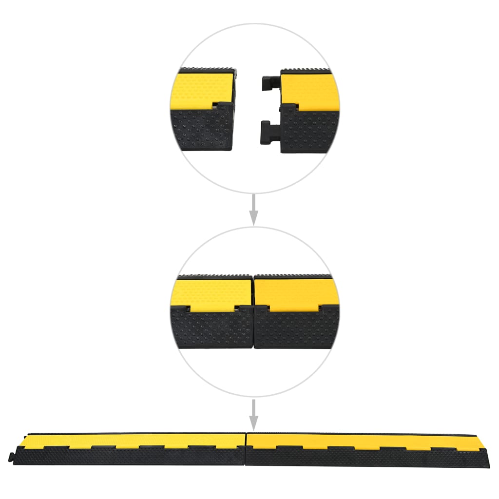 Vidaxl cable protector threshold 2 tunnels 101.5 cm rubber