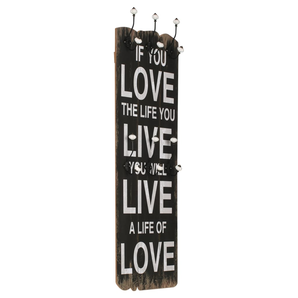 Vidaxl Wall Coat Rack med 6 kroker live live 120x40 cm