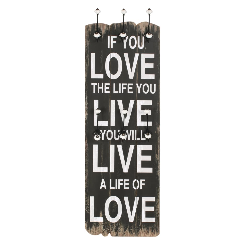 Vidaxl Wall Coat Rack med 6 kroker live live 120x40 cm