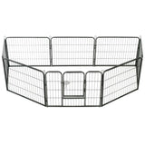 Vidaxl Dog Run s 8 panely 80x60 cm ocel černá