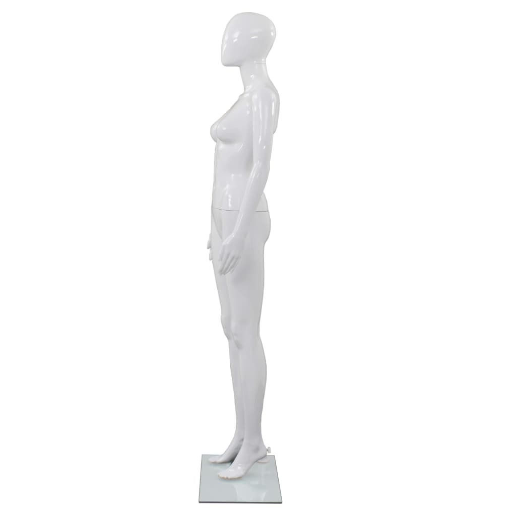 Vidaxl Estalage Doll femelle avec pied de verre 175 cm blanc brillant