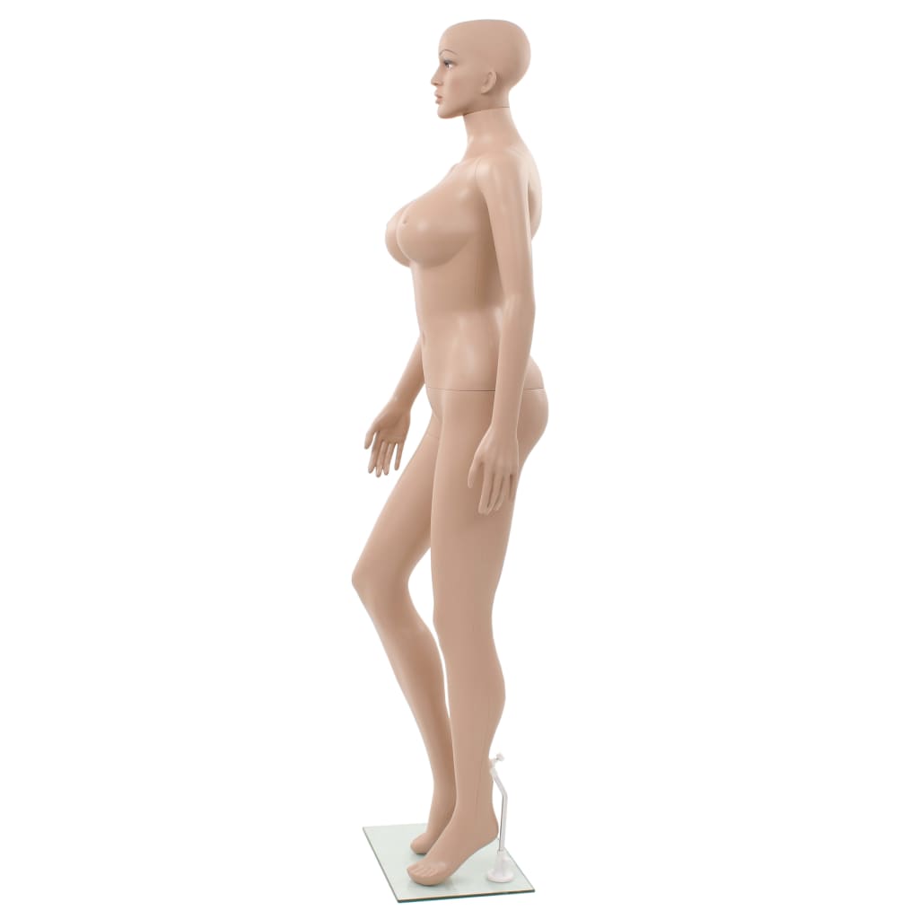 VidaXL Etalagepop sexy vrouw met glazen voet 180 cm beige