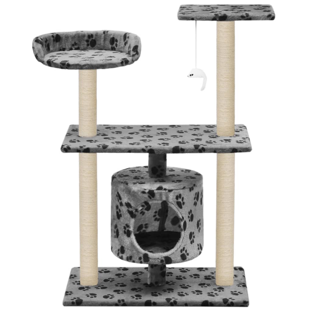 Vidaxl Cat Scracking Post s sisal škrábanci 95 cm pootprints šedá