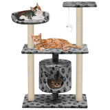 Vidaxl Cat Scratching Post med sisal skrabe poster 95 cm pootprints grå