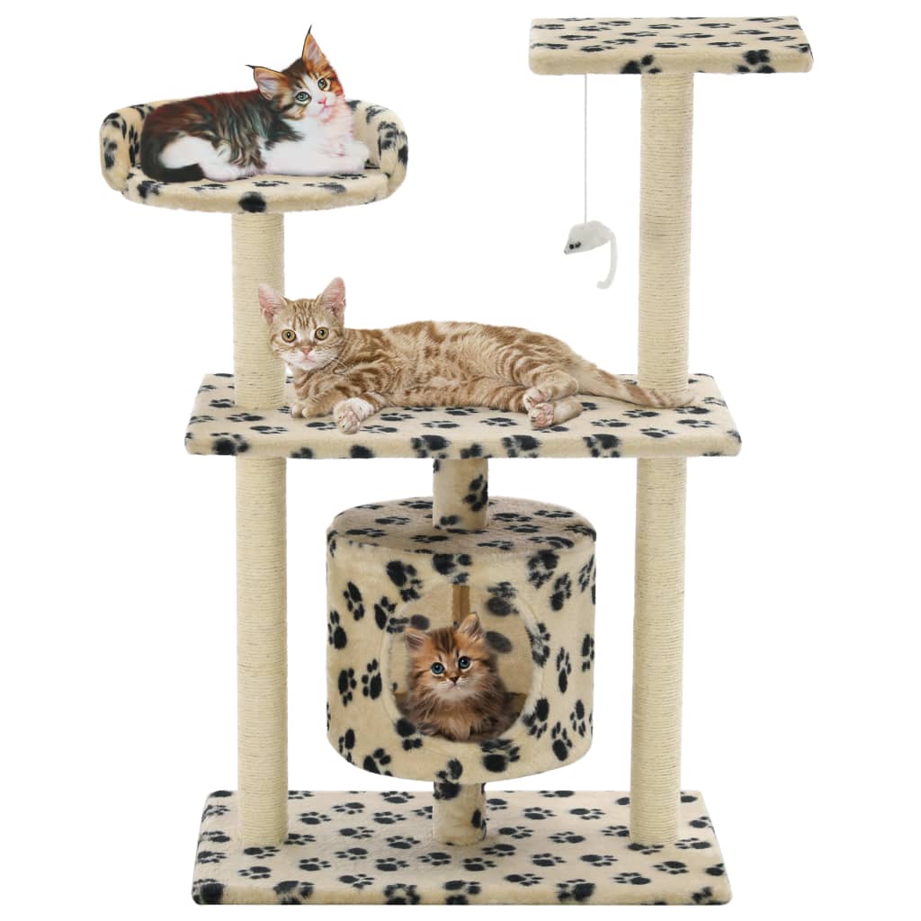 Vidaxl Cat Scratch Post avec sisal Scratch Posts 95 cm Pootprints Beige