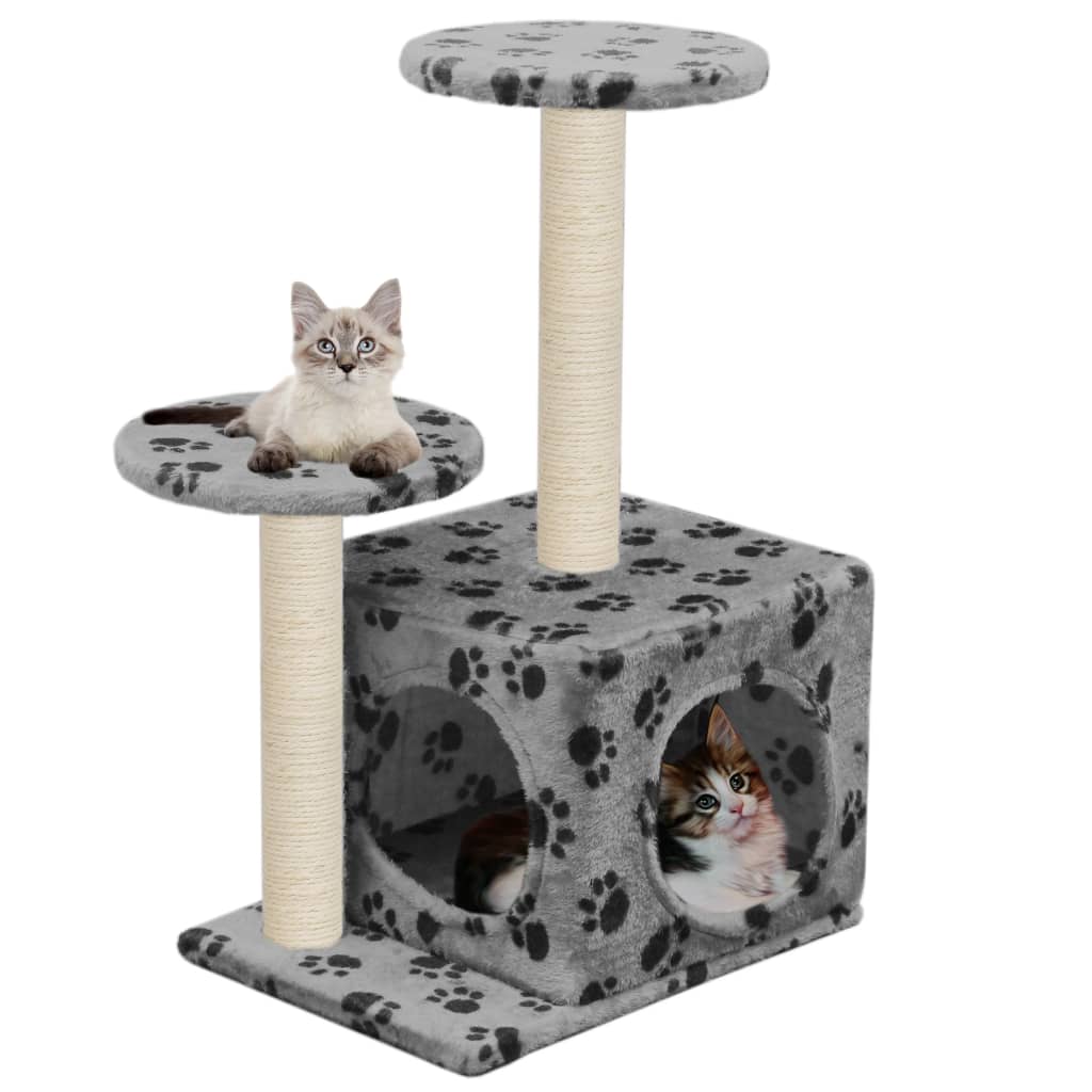 Vidaxl Cat scratching post with Sisal scratching posts 60 cm Pootprints Gray